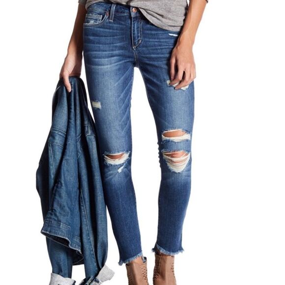 I oe’s Jeans The Blondie Mid arise Skinny Raw ahem Ankle Jeans - Picture 1 of 6